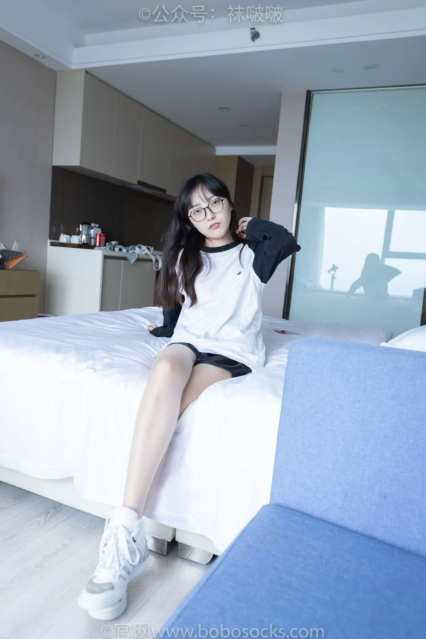 [BoBoSocks袜啵啵]NO.015 稚予-阿迪板鞋、白色短棉袜、肉丝 [135P]插图6